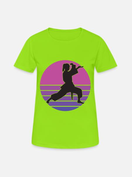 karate karate Mädchen karate Kinder Karate - Frauen T-Shirt atmungsaktiv - Neongrün
