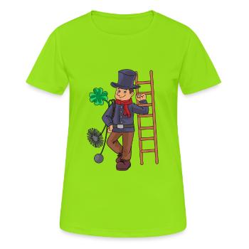 Lucky charm for a chimney sweep - Women's Breathable T-Shirt - neon green - Front - AI Model Female 172 dark (172cm)
