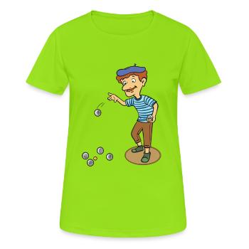 Frenchman plays petanque design for a petanque - Women's Breathable T-Shirt - neon green - Front - AI Model Female 172 dark (172cm)