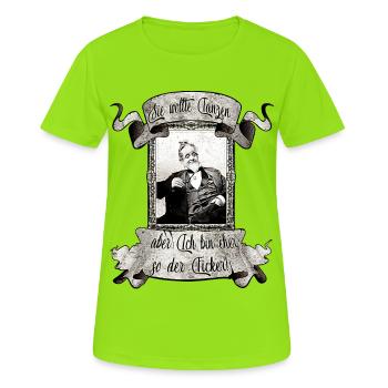 Sie wollte Tanzen - Lustig - EDM - Electro - Party - Frauen T-Shirt atmungsaktiv - Neongrün - Vorne - AI Model Female 172 dark (172cm)