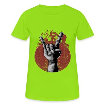 Cadeau de hard rock - T-shirt respirant Femme - vert néon - Devant - AI Model Female 172 dark (172cm)