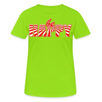 be HAPPY Rouge Blanc Années 50 - T-shirt respirant Femme - vert néon - Devant - AI Model Female 172 dark (172cm)