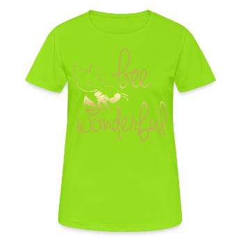 Biene - bee wonderful gold - Frauen T-Shirt atmungsaktiv - Neongrün - Vorne - AI Model Female 172 dark (172cm)
