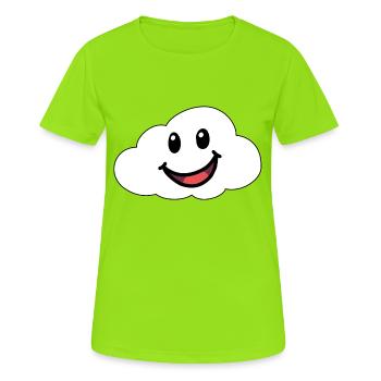 Emotionen Gefühle freundliche Wolke Himmel Wetter - Frauen T-Shirt atmungsaktiv - Neongrün - Vorne - AI Model Female 172 dark (172cm)