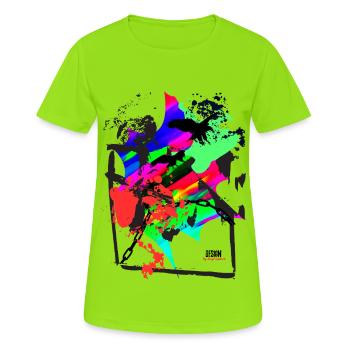 Freedom_25 by Acryl Gallery & Design - Women's Breathable T-Shirt - neon green - Front - AI Model Female 172 dark (172cm)