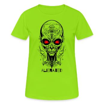 Alienated Alien Face - Women's Breathable T-Shirt - neon green - Front - AI Model Female 172 dark (172cm)