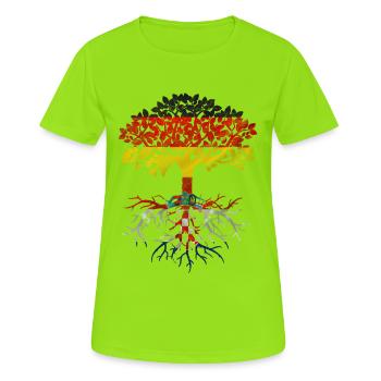 Allemand avec des racines croates - T-shirt respirant Femme - vert néon - Devant - AI Model Female 172 dark (172cm)