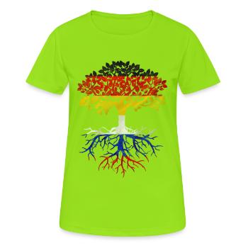 Allemand avec des racines russes - T-shirt respirant Femme - vert néon - Devant - AI Model Female 172 dark (172cm)