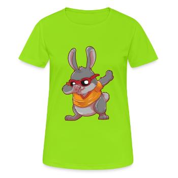 Cartoon Dabbing Osterhase Dab Hase Ostern Geschenk - Frauen T-Shirt atmungsaktiv - Neongrün - Vorne - AI Model Female 172 dark (172cm)