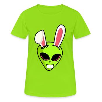 Alien Ausserirdischer Osterhase Ostern Geschenk Ha - Frauen T-Shirt atmungsaktiv - Neongrün - Vorne - AI Model Female 172 dark (172cm)