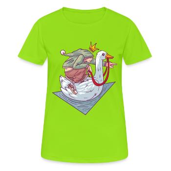 Brüder Grimm Die goldene Gans Märchen - Frauen T-Shirt atmungsaktiv - Neongrün - Vorne - AI Model Female 172 dark (172cm)