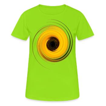 Tourbillon - spirale dorée avec trou noir - T-shirt respirant Femme - vert néon - Devant - AI Model Female 172 dark (172cm)