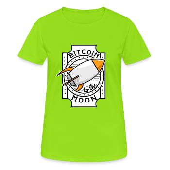 Bitcoin à la Lune - T-shirt respirant Femme - vert néon - Devant - AI Model Female 172 dark (172cm)