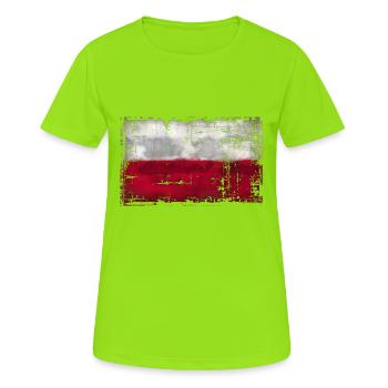 Pologne - Pologne - T-shirt respirant Femme - vert néon - Devant - AI Model Female 172 dark (172cm)