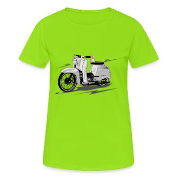 Simson Schwalbe KR51 Roller - Frauen T-Shirt atmungsaktiv - Neongrün - Vorne - AI Model Female 172 dark (172cm)