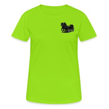 Chariot avec jantes chromées modernes - T-shirt respirant Femme - vert néon - Devant - AI Model Female 172 dark (172cm)