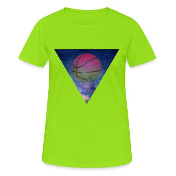 GALAXY BASKETBALL BALLER GIFT - Women's Breathable T-Shirt - neon green - Front - AI Model Female 172 dark (172cm)