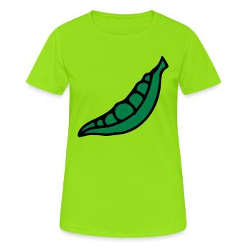 Erbsen Pea pois - Bohne - Frauen T-Shirt atmungsaktiv - Neongrün - Vorne - AI Model Female 172 dark (172cm)