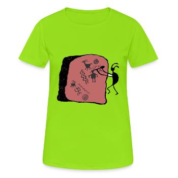 Artiste de grotte - T-shirt respirant Femme - vert néon - Devant - AI Model Female 172 dark (172cm)