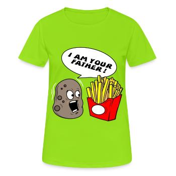 Star Kartoffel Pommes Frites Wars Vater Geschenk - Frauen T-Shirt atmungsaktiv - Neongrün - Vorne - AI Model Female 172 dark (172cm)
