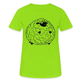 Fat Sheep - Women's Breathable T-Shirt - neon green - Front - AI Model Female 172 dark (172cm)