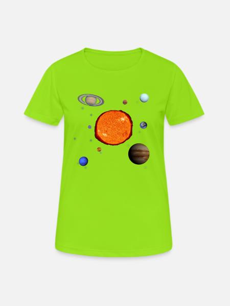 Our Solar System! - Women's Breathable T-Shirt - neon green