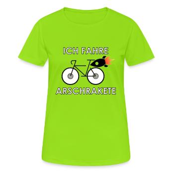 Je conduis une fusée cul - T-shirt respirant Femme - vert néon - Devant - AI Model Female 172 dark (172cm)