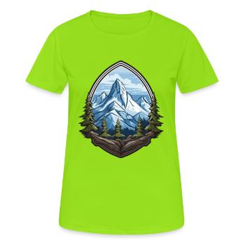 Eisberge Mountains Bergsteigen - Frauen T-Shirt atmungsaktiv - Neongrün - Vorne - AI Model Female 172 dark (172cm)