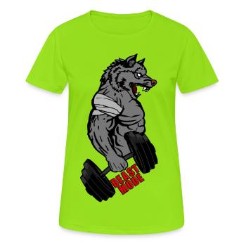 NO PAIN NO GAIN - Frauen T-Shirt atmungsaktiv - Neongrün - Vorne - AI Model Female 172 dark (172cm)
