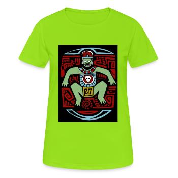 Tribal Tiki Inca Maya Indian - Women's Breathable T-Shirt - neon green - Front - AI Model Female 172 dark (172cm)