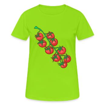 Cocktail tomatoes Party tomatoes Tomatoes Paradeiser - Women's Breathable T-Shirt - neon green - Front - AI Model Female 172 dark (172cm)