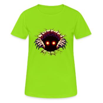 Loch Monster - Frauen T-Shirt atmungsaktiv - Neongrün - Vorne - AI Model Female 172 dark (172cm)