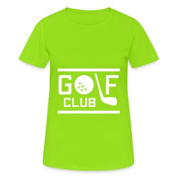 Golf club (golf ball as o, golf clubs as l) - Women's Breathable T-Shirt - neon green - Front - AI Model Female 172 dark (172cm)