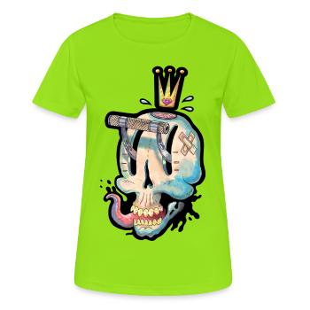 Skull for gambling - Women's Breathable T-Shirt - neon green - Front - AI Model Female 172 dark (172cm)