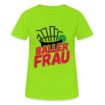 Mallorca Partygirl Party Shirt Ballerfrau Sangria - Frauen T-Shirt atmungsaktiv - Neongrün - Vorne - AI Model Female 172 dark (172cm)