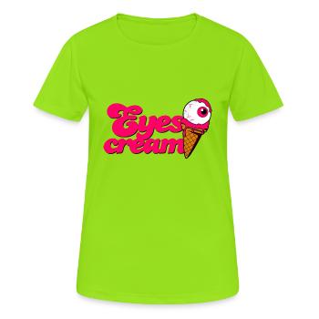 Eyescream Ice Cream Cone with Eye Eyeball Halloween - Women's Breathable T-Shirt - neon green - Front - AI Model Female 172 dark (172cm)