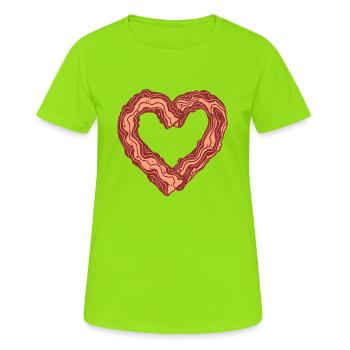 Bacon lard cadeau viande amoureux de la viande - T-shirt respirant Femme - vert néon - Devant - AI Model Female 172 dark (172cm)