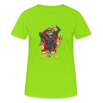 Bitcoin Monkey King - Beta Edition - Frauen T-Shirt atmungsaktiv - Neongrün - Vorne - AI Model Female 172 dark (172cm)