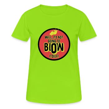 Schiedsrichter Shirt mit Pfeife - Frauen T-Shirt atmungsaktiv - Neongrün - Vorne - AI Model Female 172 dark (172cm)