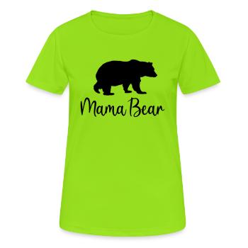 Mama Bär Beste Mutter Geschenkidee Familie - Frauen T-Shirt atmungsaktiv - Neongrün - Vorne - AI Model Female 172 dark (172cm)