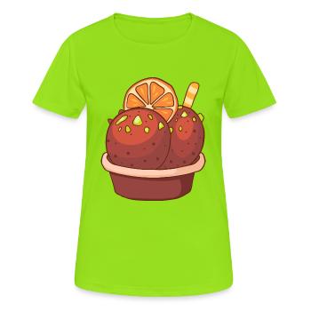 Crème glacée, crème glacée, crème glacée, crème glacée, boule, crème glacée, sundae - T-shirt respirant Femme - vert néon - Devant - AI Model Female 172 dark (172cm)