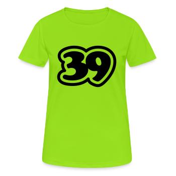 39 Japanese Slang Sankyu - Women's Breathable T-Shirt - neon green - Front - AI Model Female 172 dark (172cm)