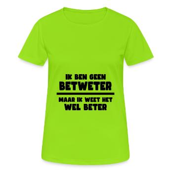 Not a know-it-all, but I know better. Humour* - Women's Breathable T-Shirt - neon green - Front - AI Model Female 172 dark (172cm)
