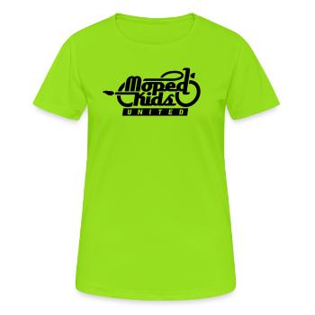 Cyclomoteur Kids United - T-shirt respirant Femme - vert néon - Devant - AI Model Female 172 dark (172cm)