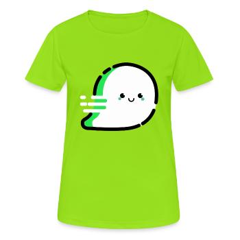 Cartoon / fantôme comique très sympathique - T-shirt respirant Femme - vert néon - Devant - AI Model Female 172 dark (172cm)