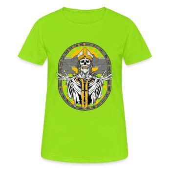 The Priest - Church - Horror - Halloween - Women's Breathable T-Shirt - neon green - Front - AI Model Female 172 dark (172cm)