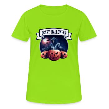 halloween - Frauen T-Shirt atmungsaktiv - Neongrün - Vorne - AI Model Female 172 dark (172cm)