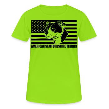 American Stafford © - T-shirt respirant Femme - vert néon - Devant - AI Model Female 172 dark (172cm)