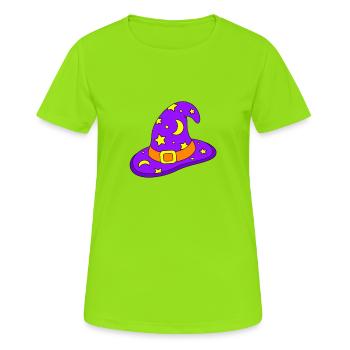 Chapeau magique - T-shirt respirant Femme - vert néon - Devant - AI Model Female 172 dark (172cm)