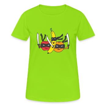 Früchte frucht lustig Geschenk Vegetarier Veganer - Frauen T-Shirt atmungsaktiv - Neongrün - Vorne - AI Model Female 172 dark (172cm)